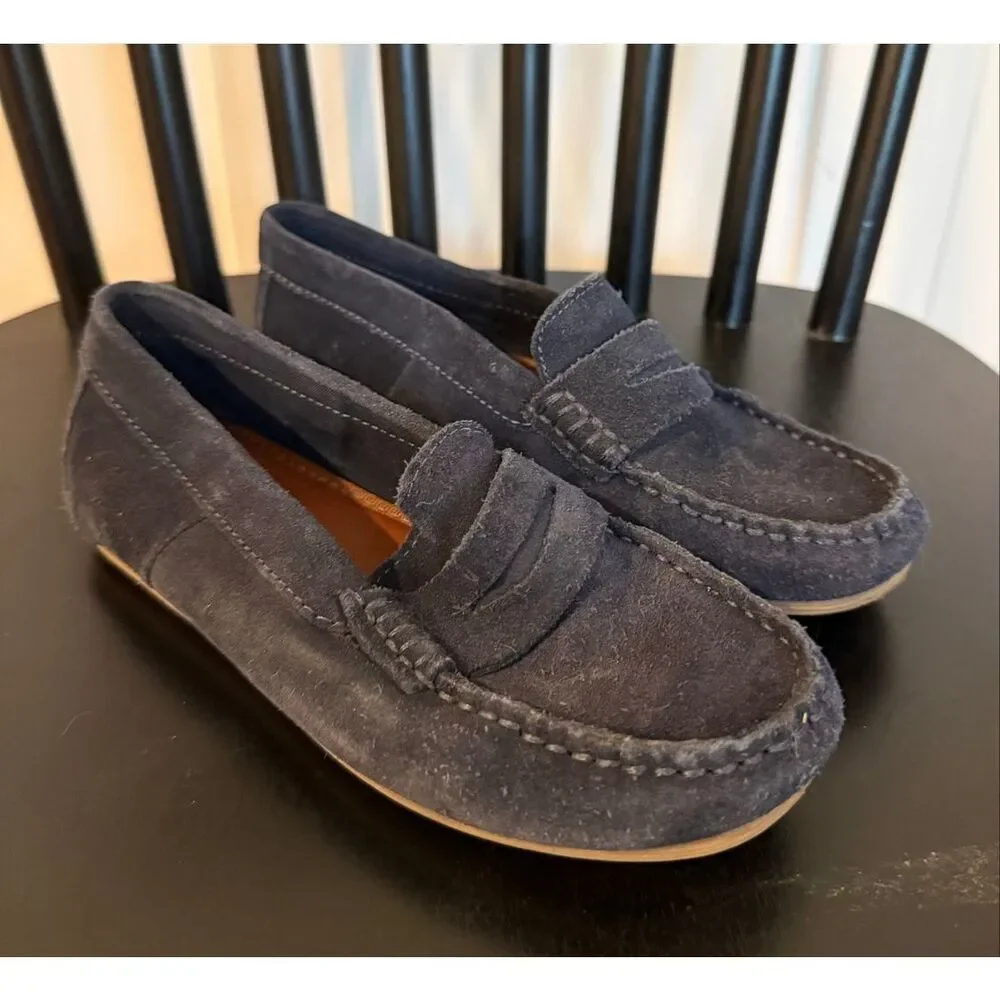 Zara navy blue suede loafers size 32/1 kids